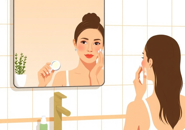 Natural skincare routine with premium products